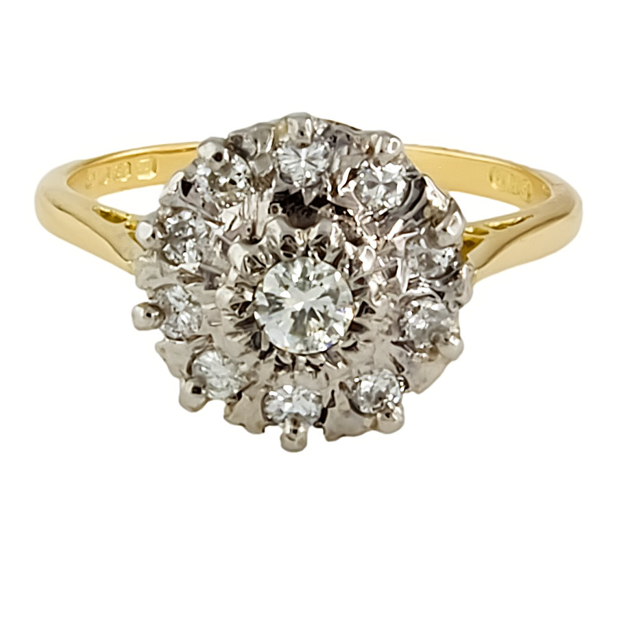 18ct gold Diamond Cluster Ring size L